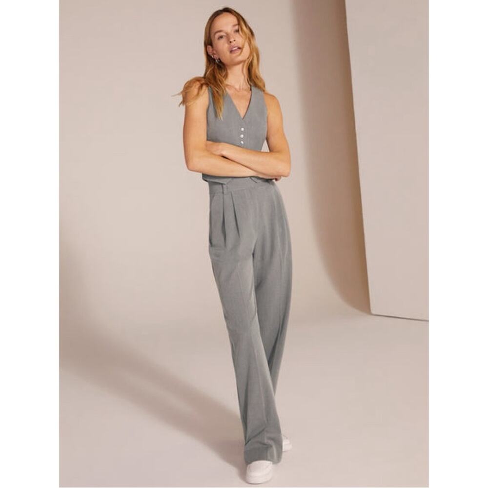 Favorite Daughter The Favorite High Rise Pleated Wide Leg Trouser Frost Grey 14